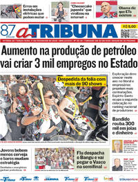 Capa do jornal A Tribuna 17/02/2026