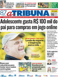 Capa do jornal A Tribuna 18/04/2026