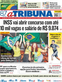 Capa do jornal A Tribuna 19/06/2026