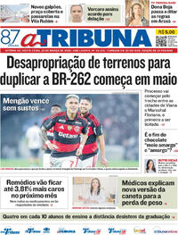 Capa do jornal A Tribuna 20/03/2026