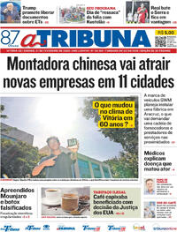 Capa do jornal A Tribuna 21/02/2026