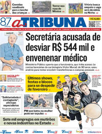 Capa do jornal A Tribuna 24/02/2026