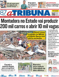 Capa do jornal A Tribuna 25/02/2026