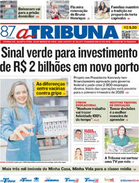 Capa do jornal A Tribuna 25/03/2026