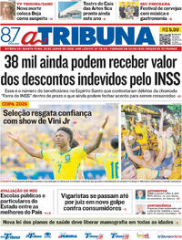 Capa do jornal A Tribuna 25/06/2026
