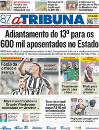 Capa do jornal A Tribuna 26/02/2026