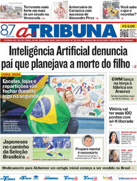 Capa do jornal A Tribuna 26/06/2026