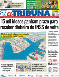Capa do jornal A Tribuna 28/03/2026