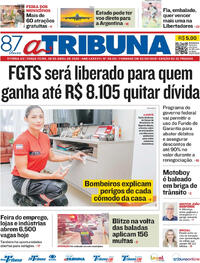 Capa do jornal A Tribuna 28/04/2026