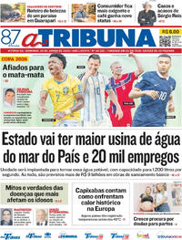 Capa do jornal A Tribuna 28/06/2026