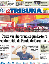 Capa do jornal A Tribuna 30/01/2026