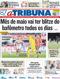 Capa do jornal A Tribuna 30/04/2026