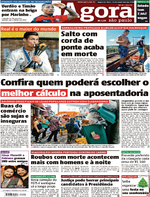 Capa do jornal Agora 19/12/2016
