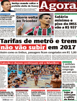Capa do jornal Agora 30/12/2016