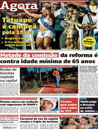 Capa do jornal Agora 01/03/2017
