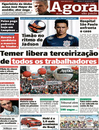 Capa do jornal Agora 01/04/2017