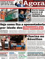 Capa do jornal Agora 02/01/2017