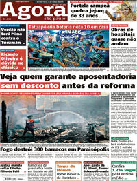 Capa do jornal Agora 02/03/2017