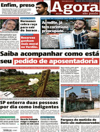 Capa do jornal Agora 04/09/2017