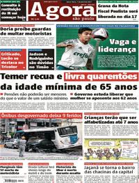 Capa do jornal Agora 07/04/2017