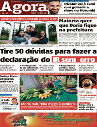 Capa do jornal Agora 09/04/2017