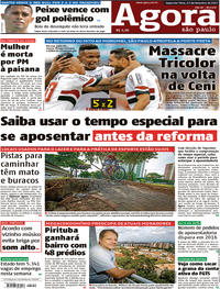 Capa do jornal Agora 13/02/2017