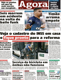 Capa do jornal Agora 13/03/2017