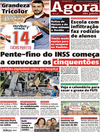 Capa do jornal Agora 14/02/2017