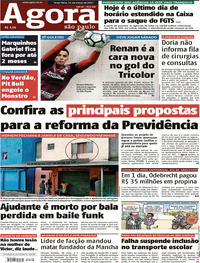 Capa do jornal Agora 14/03/2017