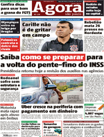 Capa do jornal Agora 16/01/2017