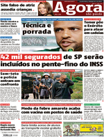 Capa do jornal Agora 18/01/2017