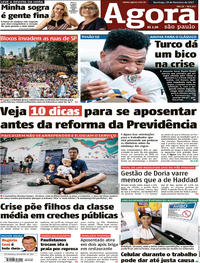 Capa do jornal Agora 19/02/2017