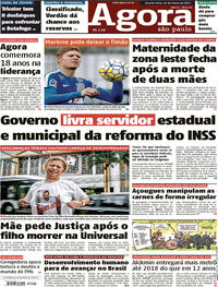 Capa do jornal Agora 22/03/2017
