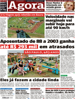 Capa do jornal Agora 25/01/2017