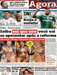 Capa do jornal Agora 26/02/2017