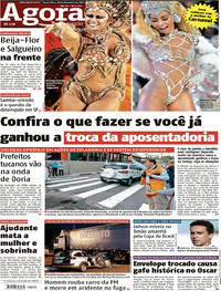 Capa do jornal Agora 28/02/2017