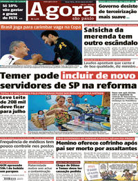 Capa do jornal Agora 28/03/2017