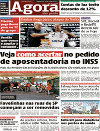 Capa do jornal Agora 29/03/2017