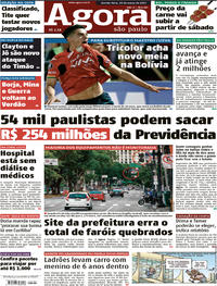 Capa do jornal Agora 30/03/2017