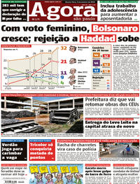 Capa do jornal Agora 03/10/2018