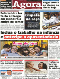Capa do jornal Agora 06/05/2018