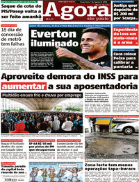 Capa do jornal Agora 07/08/2018