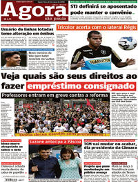 Capa do jornal Agora 09/03/2018