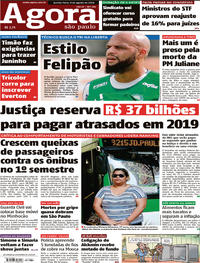 Capa do jornal Agora 09/08/2018