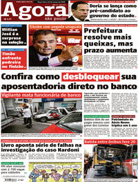 Capa do jornal Agora 13/03/2018