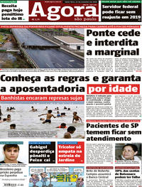 Capa do jornal Agora 16/11/2018