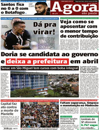 Capa do jornal Agora 19/03/2018