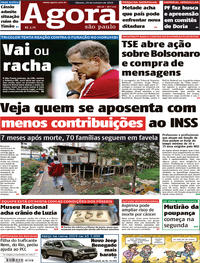Capa do jornal Agora 20/10/2018