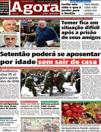 Capa do jornal Agora 30/03/2018