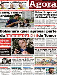 Capa do jornal Agora 30/10/2018